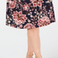 Connected Women's Floral 3/4 Sleeve Jewel Neck Knee Length Sheath Dress Blue Size 18W