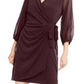 INC International Concepts Women's Above the Knee Wrap Dress Formal Dress Red Size Medium