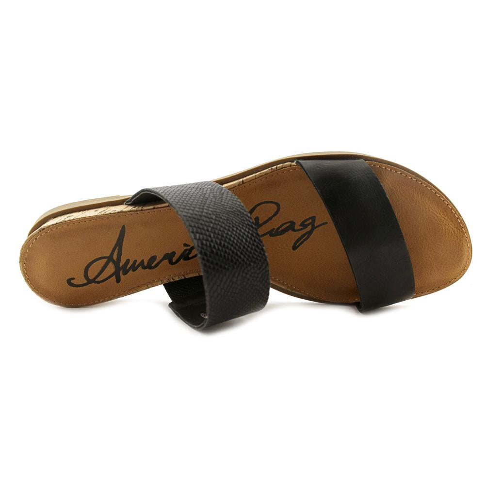 American Rag Women's Aeasten Open Toe Casual Slide Sandals Black Size 6.5 M