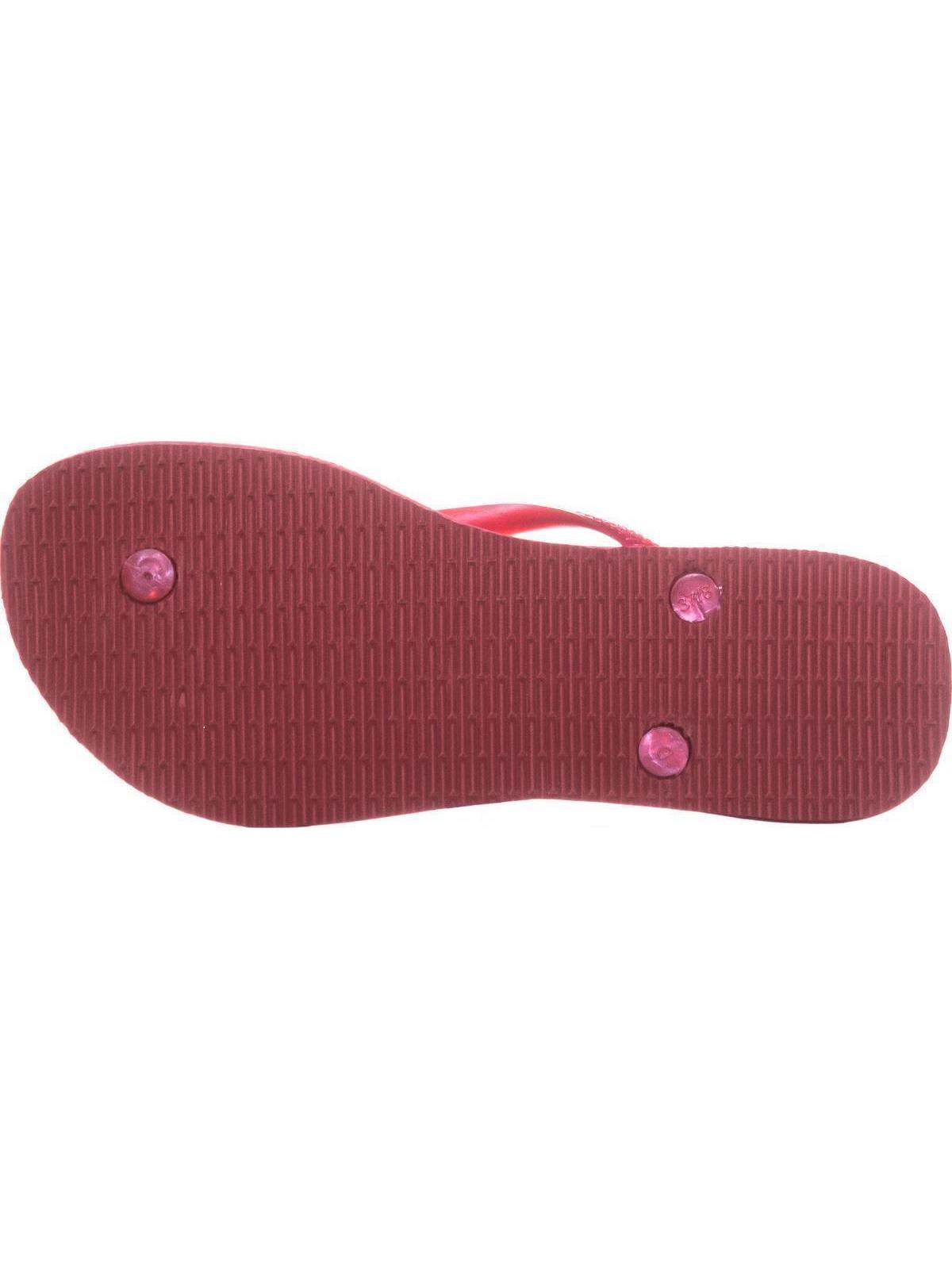 Havaiana Women's Slim Textured Thong Flip Flops Red Size -7/8 W