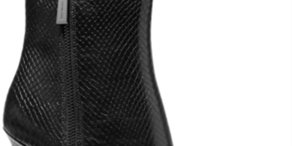 Michael Kors Women's Keke Python Embossed Leather Boot Black Size 10