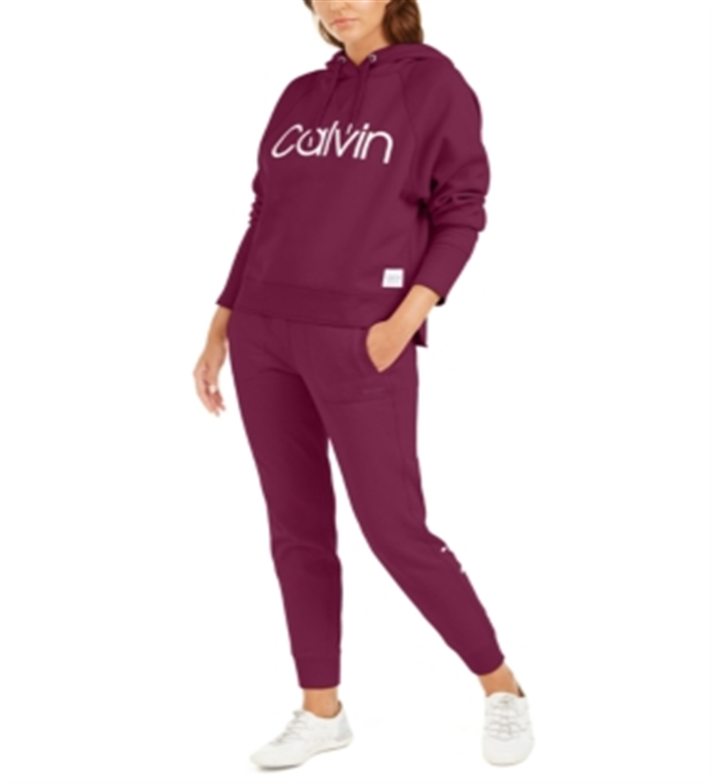 Calvin Klein Women's Performance Relaxed Logo Hoodie Red Size X-Large
