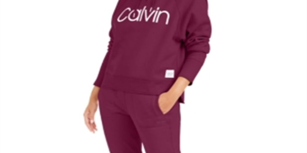 Calvin Klein Women's Performance Relaxed Logo Hoodie Red Size X-Large