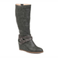 KNS International Women's Garin Wedge Knee High Faux Leather Boot Gray Size 12 M
