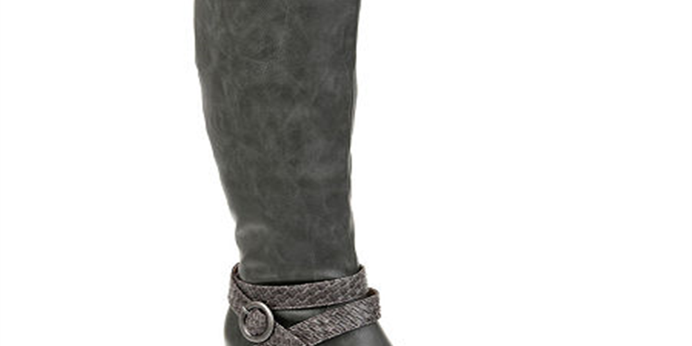 KNS International Women's Garin Wedge Knee High Faux Leather Boot Gray Size 12 M