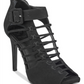GUESS Womens Adhirra Peep Toe Special Occasion Ankle Strap, Black, Size 9