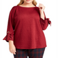Charter Club Women's Textured Top Wine Size 0X