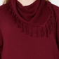 Style & Co Women's Plus Fringed Cowl Neck Sweater Red Size 3X