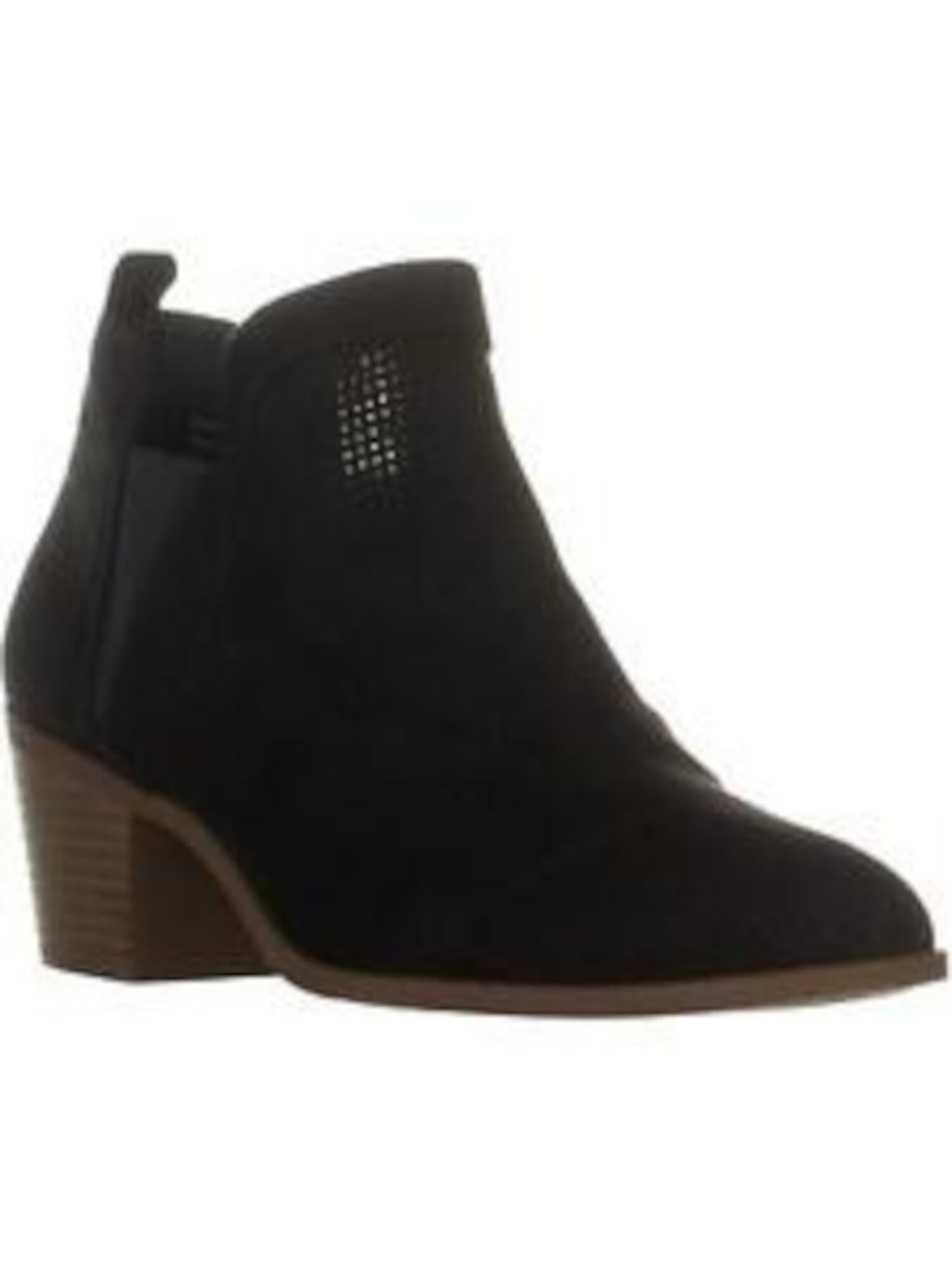 Style & Co Women's Stretch Gore Perforated Padded Myrrah Almond Toe Block Heel Booties Black Size 9 M