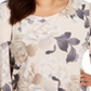 Calvin Klein Women's Plus Floral Print Blouson-Sleeve Top Pink Size 2X