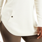 JM Collection Women's Mock Neck Round Hem Sweater Cream Size Large