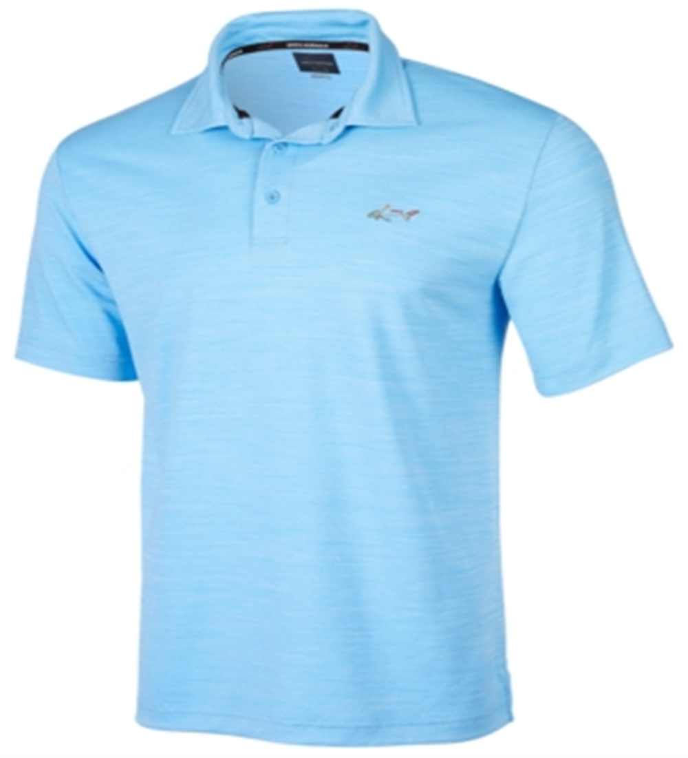 Attack Life By Greg Norman Men's 5 Iron Space Dye Performance Golf Polo Shirt Blue Size Small