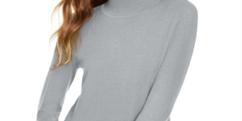 Maison Jules Women's Mock Neck Sweater Gray Size XX-Large