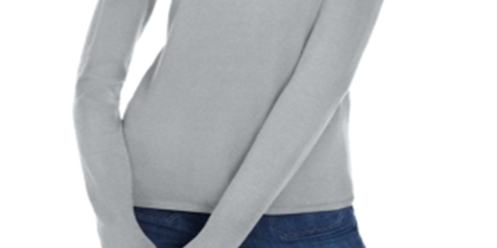 Maison Jules Women's Mock Neck Sweater Gray Size XX-Large