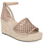 Franco Sarto Women's Calabria Perforated Ankle Strap Dress Pink Size 9.5M