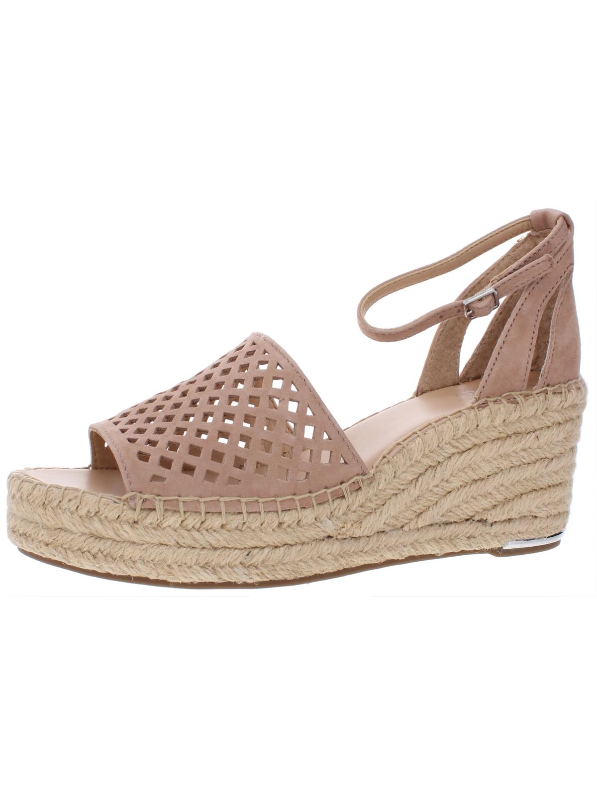 Franco Sarto Women's Calabria Perforated Ankle Strap Dress Pink Size 9.5M