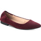 American Rag Women's Elastic Ankle Stretch Comfort Jilly Pointed Toe Block Heel Slip on Leather Ballet Flats Purple Size 9.5 M