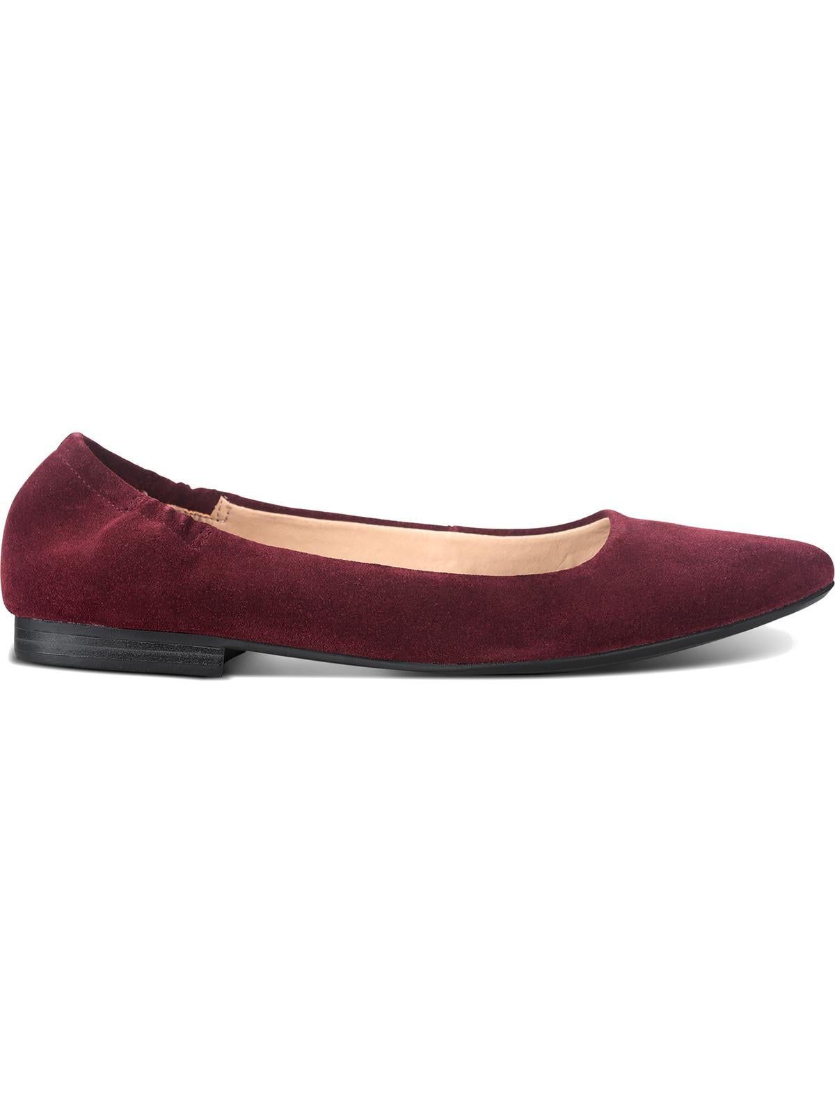 American Rag Women's Elastic Ankle Stretch Comfort Jilly Pointed Toe Block Heel Slip on Leather Ballet Flats Purple Size 9.5 M