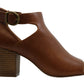 Style & Co Women's Kennaa Leather Peep Toe Casual Ankle Strap Sandals Brown Size 9.5M