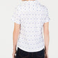 Karen Scott Women's Clip Dot Roll Tab Shirt White Size M