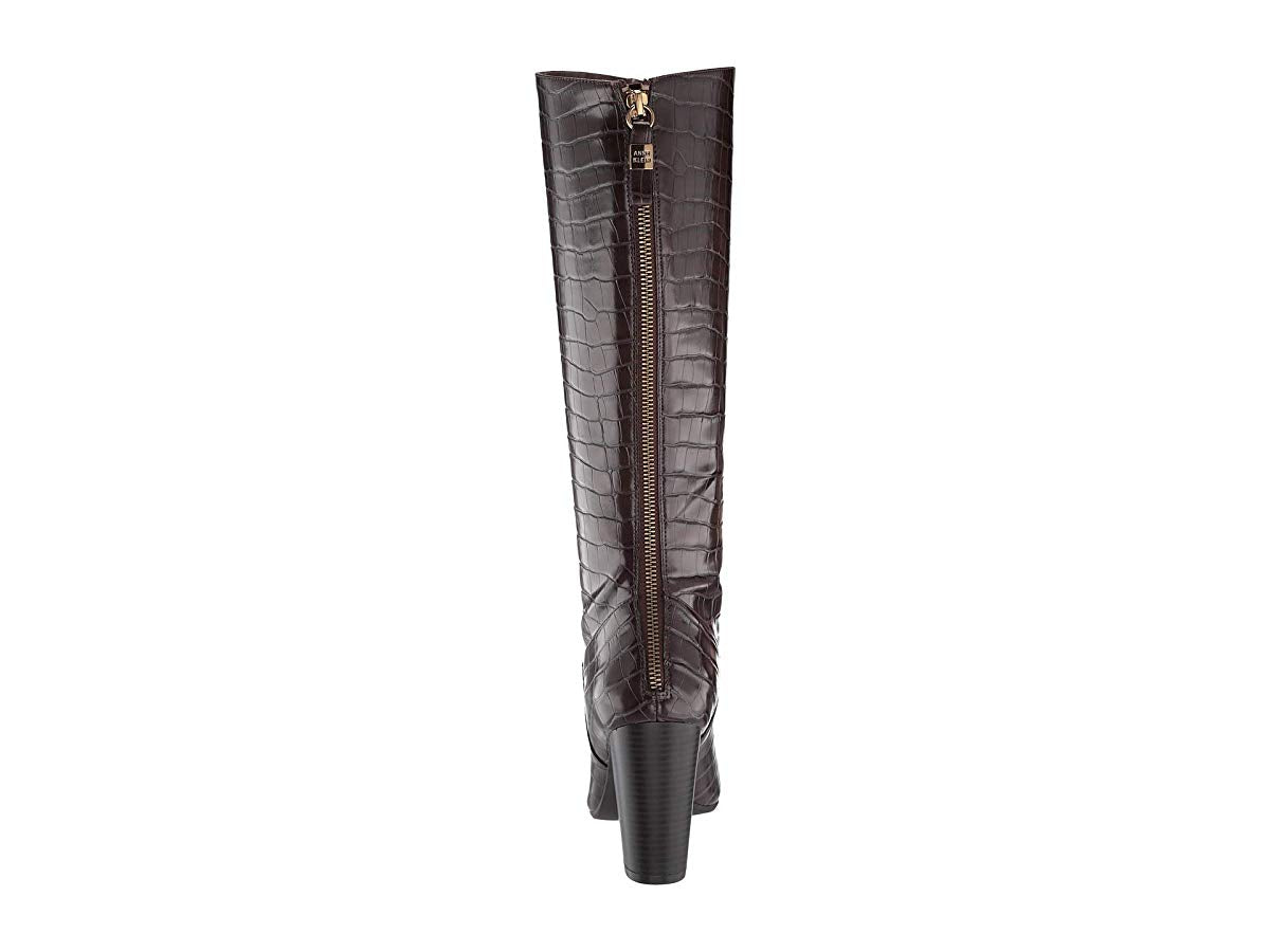 Anne Klein Women's Nastya Knee High Wide Calf Boots Brown Size 9.5 WC