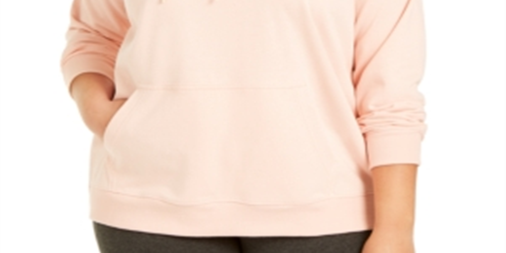 Columbia Women's Logo French Terry Hoodie, Peach Cloud, Size 3X