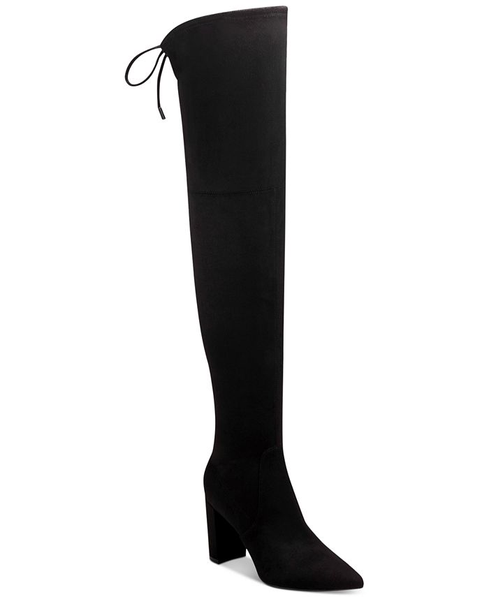 Marc Fisher Women's Leather Over the Knee Dress Boots Black Size 7M