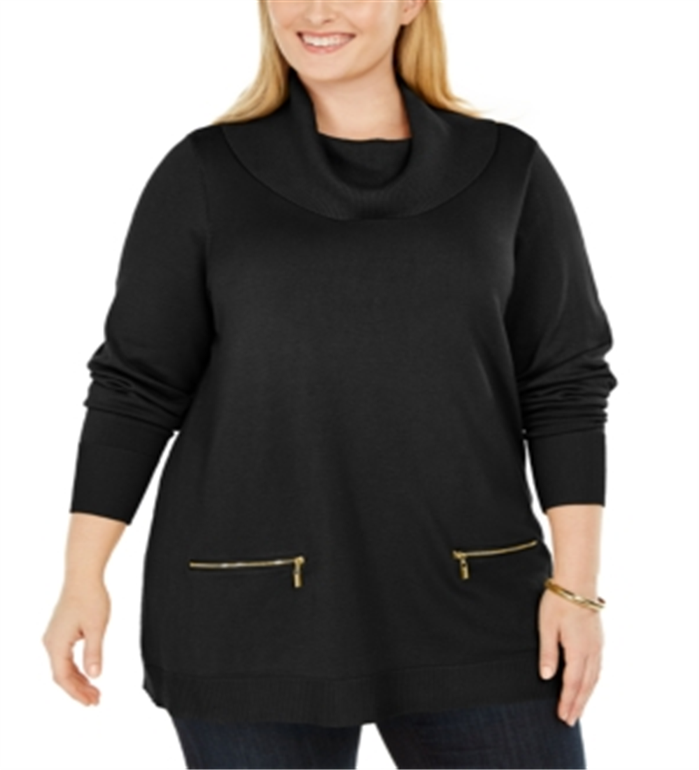 JM Collection Women's Plus Cowlneck Sweater Black Size 2X