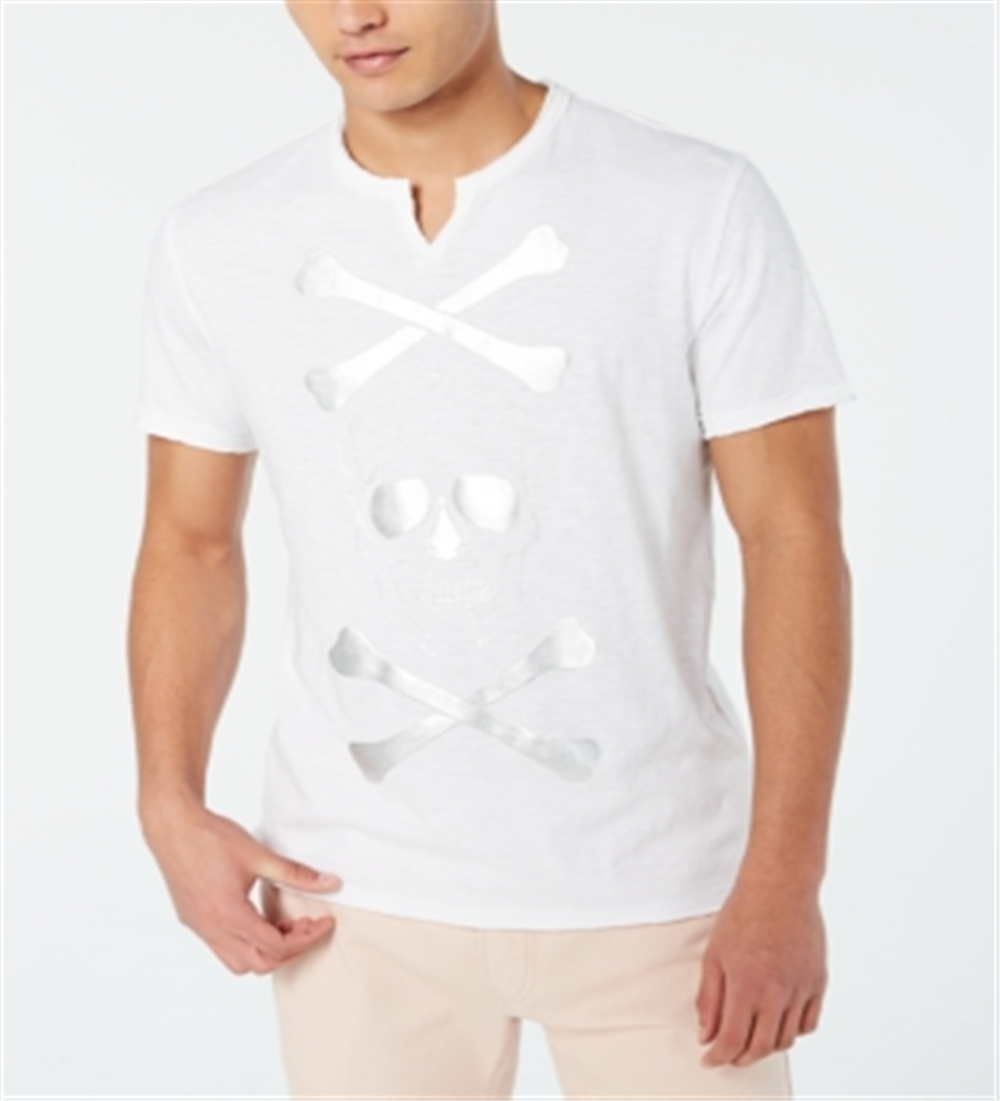 INC International Concepts Men's Skull & Cross Bones T-Shirt White Size Medium