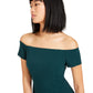 Calvin Klein Women's Off the Shoulder High Low Gown Green Size 16