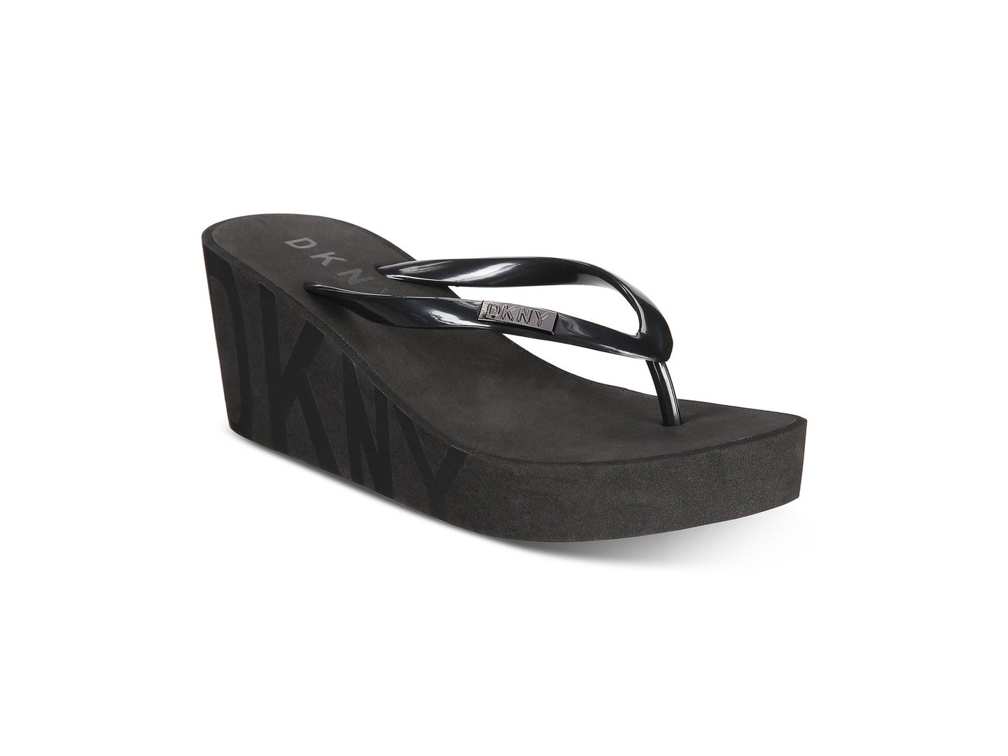 DKNY Women's Cooper Rubber Open Toe Casual Black Size 11