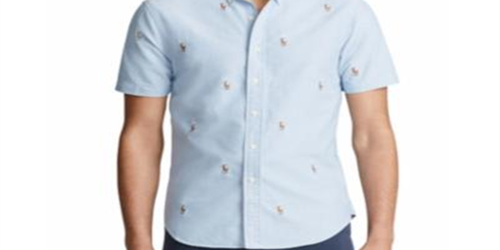 Polo Ralph Lauren Men's Allover Pony Short Sleeve Oxford Shirt Assorted Size Small