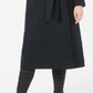 Forecaster Women's Fox Fur Collar Belted Maxi Wrap Coat -Black Size 16