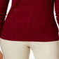 Karen Scott Women's Marled Cotton Cable Knit Sweater Red Size Petite Small