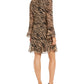 Anne Klein Women's Animal Print Zippered Fit Flare Dress Brown Size 8