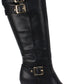 Rialto Women's Buckle Accent Pointed Toe Stiletto Zip up Dress Boots Black Size 6.5 M
