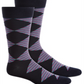 Alfani Men's Striped Diamond Dress Socks Blue Size Regular