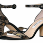 Nina Women's Ankle Strap Cushioned Sianna Round Toe Block Heel Buckle Dress Sandals Gold  Size 10