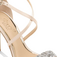 Jewel Badgley Mischka Women's Ankle Strap Open Toe Pumps Gold Size 9 M