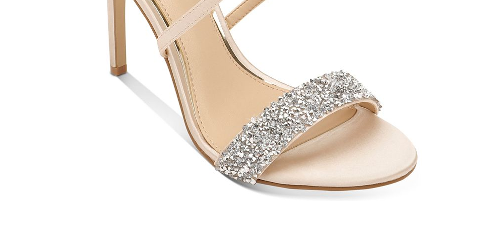 Jewel Badgley Mischka Women's Ankle Strap Open Toe Pumps Gold Size 9 M