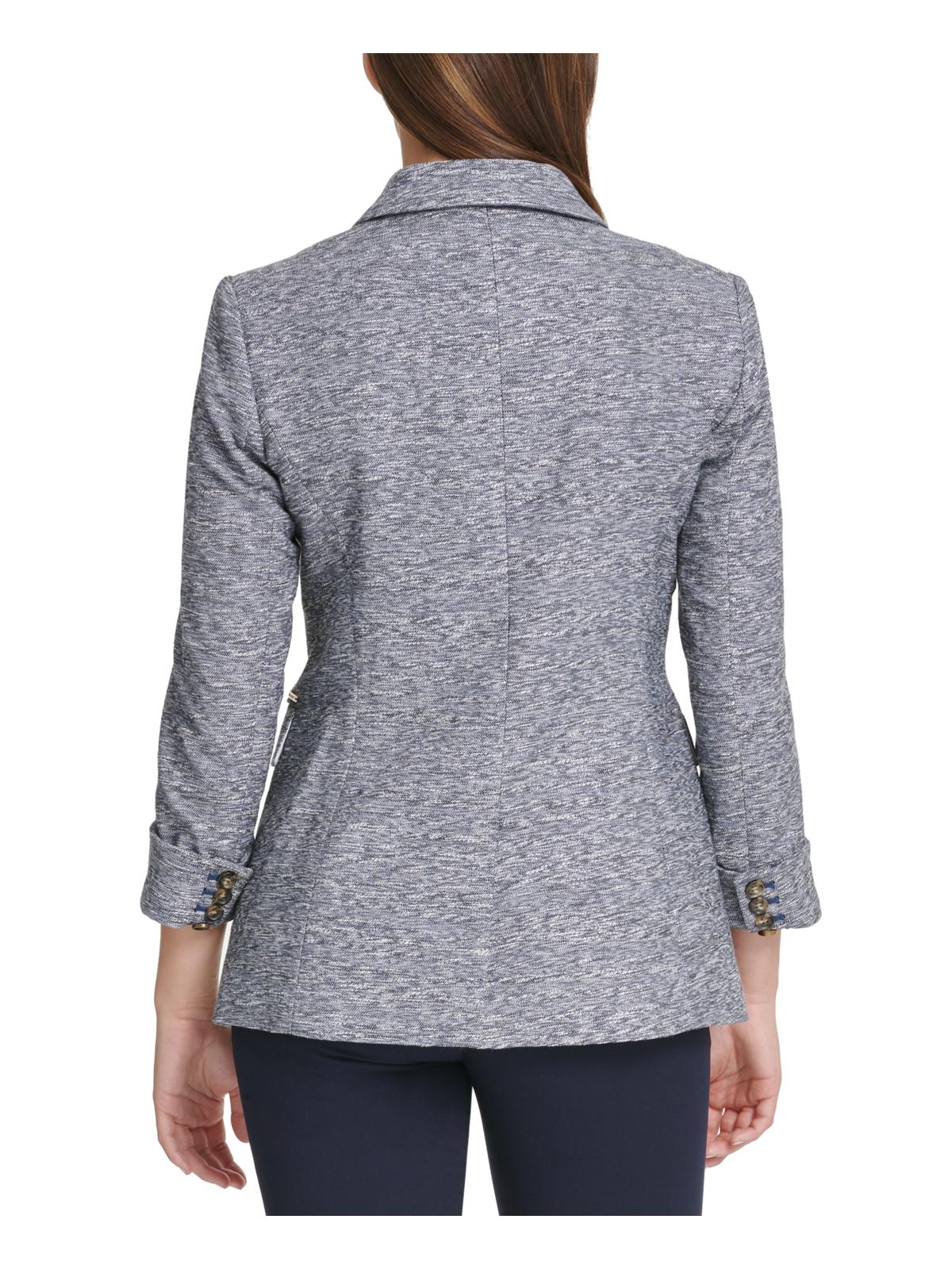 DKNY Women's Marled One Button Blazer Blue Size 6 Petite