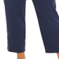 JM Collection Women's Plus Ankle Laced Pull on Pants Blue Size 26W