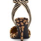 Jessica Simpson Women's Animal Print Elastic Ankle Strap Padded Perinna Pointed Toe Stiletto Slip on Dress Pumps Brown Size 7.5 M