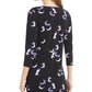 Alfani Women's Printed Neckline Hardware Top Black Size Medium