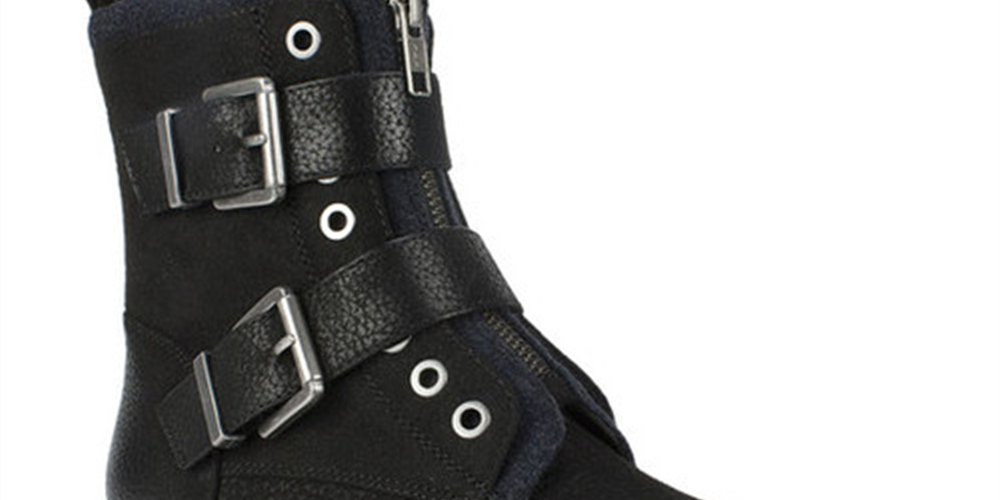 White Mountain Women's San Diego Combat Bootie Black Size 6.5M