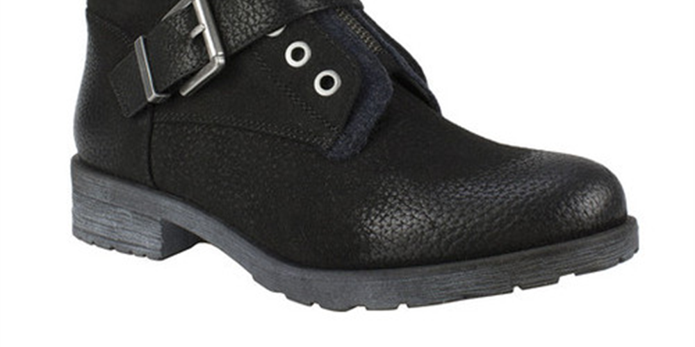 White Mountain Women's San Diego Combat Bootie Black Size 6.5M