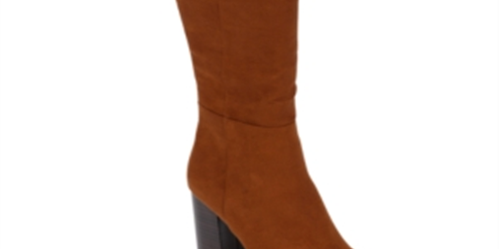Kenneth Cole Reaction Women's Zipper Adjustable Comfort Corie Round Toe Block Heel Boots Brown Size 8 M