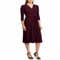Ralph Lauren Women's 3/4 Sleeve Belted Jersey MIDI Dress Purple Size 8