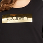 Calvin Klein Women's Plus Logo Print Sweatshirt Black Size 3X