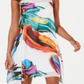 Robbie Bee Women's Printed Chiffon Trapeze Dress -White Size 10 P